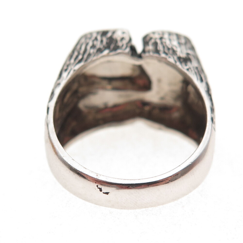 925 Sterling Silver Vintage Modernist Oxidized Ring Size 9.75 - Picture 5 of 8